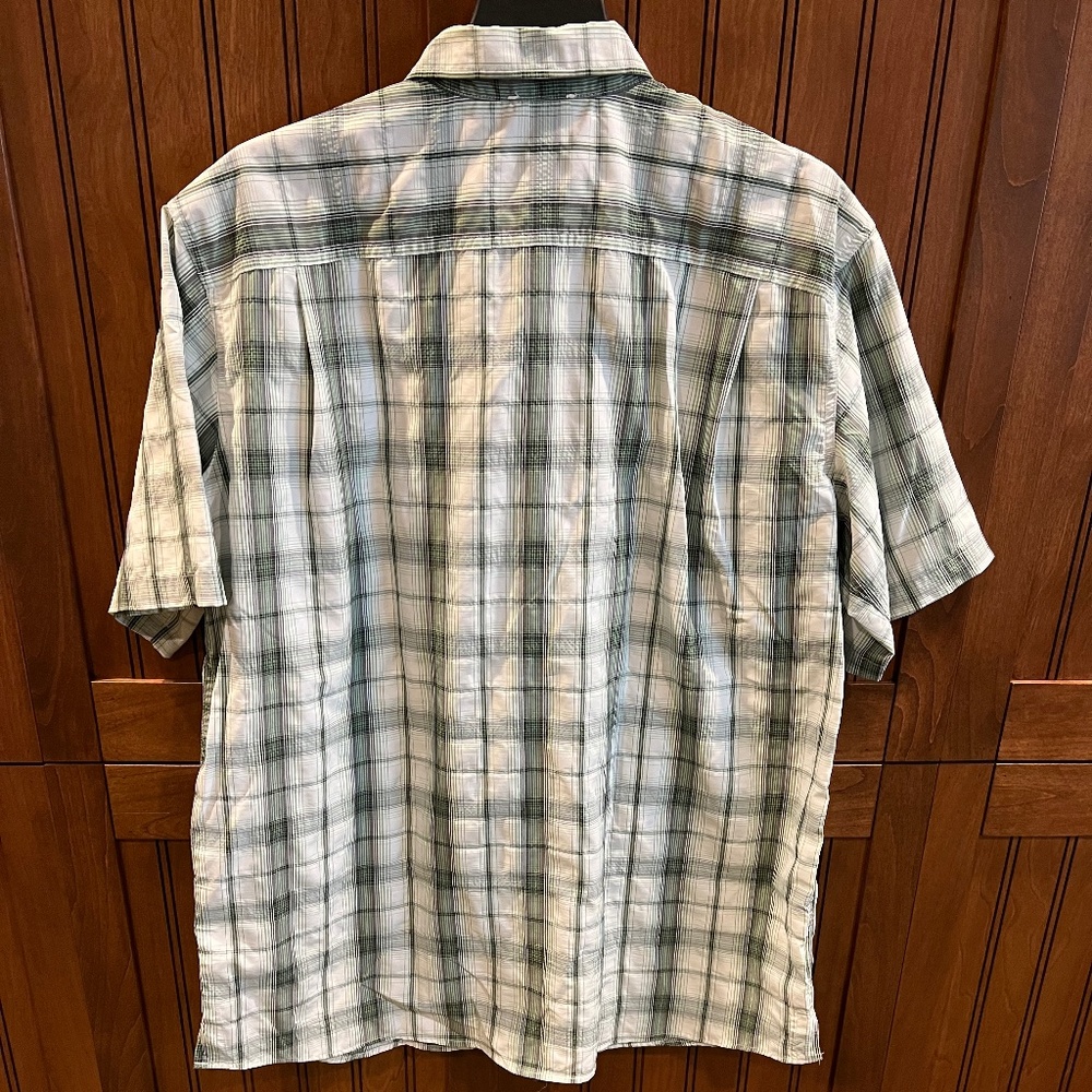 Eddie Bauer Plaid TRAVEX Short Sleeve Button Front Shirt Mens Size TXL - Picture 2 of 7